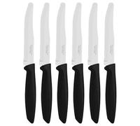 Tramontina Juego de 6 Cuchillos de Mesa color negro punta redondeada Plenus