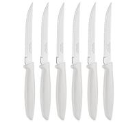 Tramontina Juego de 6 Cuchillos Dentados para Carne, color off white, Plenus