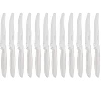 Tramontina Juego de 6 Cuchillos Dentados para Carne Punta Redonda color blanco Plenus (Paquete de 2)
