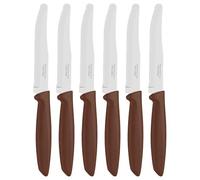 Tramontina Juego de 6 Cuchillos Dentados para Carne Punta Redonda color marrón Plenus
