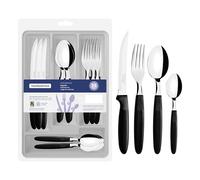 Tramontina Juego de Cubiertos de acero inoxidable, Ipanema, color negro, 25 piezas