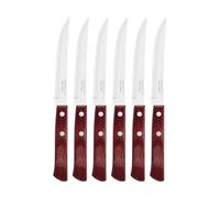 Tramontina Juego de Cuchillos Para Carne Polywood Rojo 6 Piezas | Ideales para cortar carnes, frutas y alimentos de uso diario