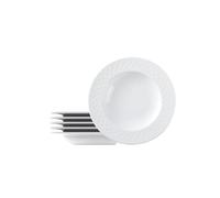 Tramontina Juego de Platos Hondo de porcelana blanca Ingrid 23 cm, 6 piezas