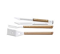 Tramontina - Juego de Utensilios Churrasco, para Carne, en Acero Inoxidable y Mangos de Madera, Utensilios con Remaches, 3 Piezas