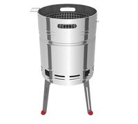 Tramontina Parrilla Grill TCP 400 de Acero Inoxidable | Barbacoa, diámetro de 40 cm, rejilla de acero inoxidable, bandeja de carbón extraíble, compacta y portátil para jardín