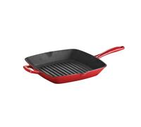 Tramontina Sartén Parrilla de Hierro Fundido Esmaltado con Mango Roja Bestow 27 cm 2,3L