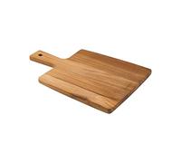 TRAMONTINA - Tabla Rectangular, Tabla de Madera Teca, para Cortar y Servir, Acabado en Aceite, con Mango, Tamaño de 34 x 23 cm