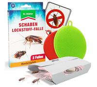 Trampa adhesiva para cucarachas [2 unidades] - Trampa para cucarachas con efecto prolongado - Protección de cucarachas para casa, casas y hoteles + esponja de silicona BAMALUN Hygiene