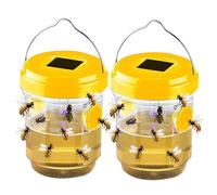 Trampa avispas, 2PCS Trampa Avispas con Luz Solar LED, Trampas Avispas Exterior, Trampas de Avispas Colgantes Al Aire Libre, Trampas para Insectos, Trampa Moscas Colgar Jardin Balcón