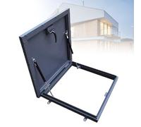 Trampa de acceso al techo galvanizada - Puerta de seguridad con mango, tapa de claraboya, tapa de salida de desván/sótano, trampilla impermeable de aluminio, mantenimiento,65 * 65