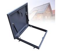 Trampa de acceso al techo - Puerta de seguridad galvanizada para desván/sótano, trampilla impermeable de aluminio con mango, tapa de claraboya, tamaño personalizable,100 * 100
