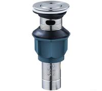 Trampa de drenaje, acero inoxidable 304 con placa abatible, drenaje de lavabo corto sin pegamento para encimera de lavabo