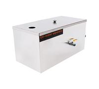 Trampa de grasa comercial de acero inoxidable debajo del fregadero, separador de agua de aceite para filtrar residuos de cocina en la cocina, 60 x 30 x 30 cm, plata