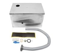 Trampa de grasa de acero inoxidable, interceptor de grasa para cocinas comerciales con filtración de 3 niveles, interceptor de residuos de gran capacidad para uso en restaurantes y