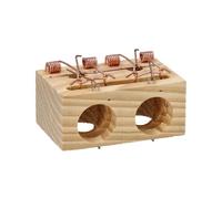 TRAMPA DE MADERA PARA RATONES 2 AGUJEROS Ø 28 MM