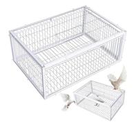 Trampa de Paloma con Cuatro Entradas de Acceso Unidireccional 16x12x10 Pulgadas, Jaula para Pájaros para Granjas y Jardines Criado