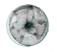 Trampa de pesca para cangrejos, camarones y anguilas, red de malla plegable con prácticas aberturas dobles para una fácil captura (25 cm x 45 cm)