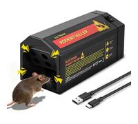 Trampa eléctrica para ratas, diseño de entrada grande, reutilizable, alarma inteligente de sonido y luz, higiénica y práctica, trampa eléctrica para ratones para cocina, interior, para ratones grandes