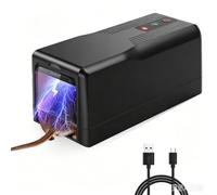 Trampa eléctrica para ratas y ratones para interiores y exteriores, 8000 V, trampa reutilizable de alto voltaje para roedores con puerta antiescape de bloqueo automático, limpieza sin contacto para el