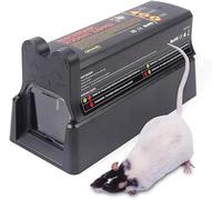 Trampa eléctrica para ratones, 7000 V, con adaptador de red y luz LED, automática, para ratones, hámsters, ratones de campo, doble fuente de alimentación