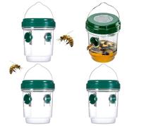Trampa for Avispas Y Avispones De Exterior - Juego De 4 - for Jardín, Granja Y Hogar - Atrapa Insectos Ecológico Y Reutilizable(Green)
