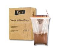 Trampa Múltiple Moscas Remi Hogar | Captura hasta 20.000 Moscas | para Uso en Exteriores | Sin biocidas eficacia | Fácil instalación | Efecto de Cebo | Red Top 6 Unidades