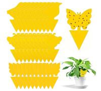 Trampas Adhesivas, 60Pcs Trampa Moscas Fruta, Atrapa Moscas de Doble Cara Papeles, Adhesivo Amarillos Trampa Moscas de Interior para Plantas en Macetas de Jardín