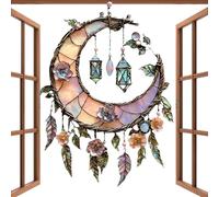 Trampas de luz para ventanas - decoración acrílica en forma de luna, decoración de ventana del colector solar interior, para habitación jardín Navidad mujeres adultos amantes de interior