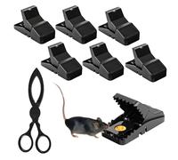 Trampas para Cucarachas y Ratas - Set de 6 Trampas Profesionales de Rata, Con 1 Pinza para Ratones - Alta Sensibilidad y Fácil Uso para Interiores y Exteriores