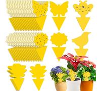 Trampas para Insectos,50 Piezas Trampa Moscas de Interior Atrapamoscas Adhesivos,Trampas para Moscas Pegajosos Amarillos de Moscas Trampas Cromaticas Amarillas para Plantas en Macetas de Jardín