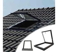 Trampilla de acceso al techo, ventana ventilación Manual, claraboya grande con doble acristalamiento templado y Panel drenaje, cubierta impermeable para(50x65cm/19.7x25.6in)