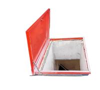 Trampilla de acceso al tejado, Cubierta de trampilla acceso roja con 2 amortiguadores gas for 60-100 cm(75 * 75cm)