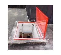 Trampilla de acceso al tejado, Cubierta for trampilla de techo con cerradura y 2 amortiguadores gas for salida del sótano claraboya ático, roja, varios tamaños(70 * 70cm)