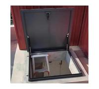 Trampilla de acceso al tejado, Cubierta galvanizada del tragaluz tejado metal tamaños múltiples grises de la cerradura manija 90 grados(70 * 70cm)