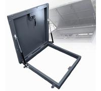 Trampilla de acceso al tejado galvanizada, trampilla de acceso al tejado con barras de soporte, trampilla de escape plana para sótanos, para áticos, sótanos y bodegas. 85X85CM