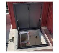 Trampilla de acceso para techo de edificio para mantenimiento, trampilla de acero galvanizado con marco de aluminio, trampilla de techo con tira de sellado y diseño de manija, placa de cubierta para t