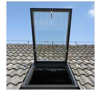 Trampilla de acero para tejado, Tamaños múltiples del marco de aluminio cristal moderado capa doble la portilla acceso tejado tragaluz(25x42inch)