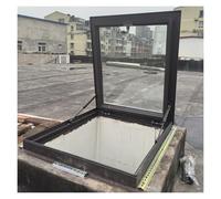 Trampilla de acero para tejado, Ventana de techo claraboya cristal manual 75x95 cm