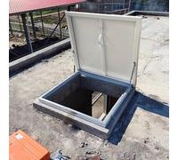 Trampilla de acero para tejado, Ventana de tejado Tragaluz Escotilla Puerta acceso con cerradura Múltiples tamaños(45x60cm/17.7x23.6in)