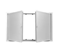 Trampilla de Inspección de Aluminio con Tirador de Anilla, Panel de Acceso de Doble Puerta para Pladur, Pared, Tapa de Registro para Cuadro Eléctrico y Fontanería(W65xH51cm)