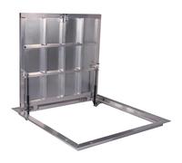 Trampilla de suelo Aluminio 900 mm x 800 mm(P) - Bisagras laterales, para azulejos, Tapa de Registro Panel de acceso Puerta de Inspección Tapa de Escotilla