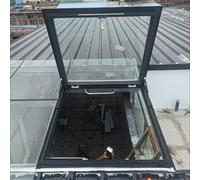 Trampilla de Suelo Claraboya para techo de solárium, cubierta de pozo de ventana de salida grande para ático/sótano, trampilla de techo de fácil apertura(Black,80x95cm/31.5x37.4in)