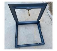 Trampilla de Suelo Claraboyas para techos de solárium, ventana de techo de salida con vidrio templado de doble capa, ventilación manual para sótano(Gray,80x75cm/31.5x29.5i)