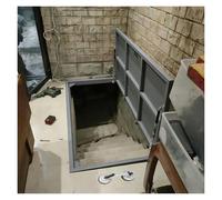 Trampilla de suelo sótano Cubierta Piso Cubierta de puerta de sótano oculta para exteriores, trampilla de acceso al piso oculta, panel de entrada de espacio de arrastre(Black,LXW 28X30IN/710X760MM)