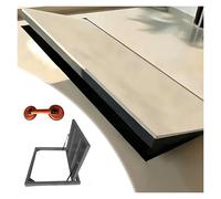 Trampilla de suelo sótano Cubierta Piso Discreto Sótano Puerta de entrada, Sin juntas Trampilla oculta en el suelo Con ventosas, Invisible Montaje empotrado Tapa de sótano(Black,LXW 26x26in)