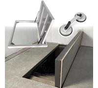 Trampilla de suelo sótano Cubierta Piso Escotilla oculta para piso de sótano al aire libre, puerta de acceso invisible al piso de barco, cubierta de entrada de sótano manual(White,77x20" (196x51cm))