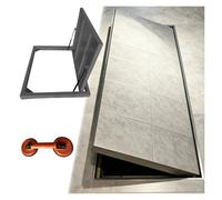 Trampilla de suelo sótano Cubierta Piso Invisible Espacio de acceso Panel de acceso, Sin juntas Escotilla oculta en el suelo, Botella de vino camuflada Puerta de entrada a la bodega(Black,LXW 26x30in)