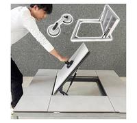 Trampilla de suelo sótano Cubierta Piso Puerta de bodega con espacio de acceso enlosable, puertas ocultas de sótano, trampilla de acceso al piso empotrada(L 60 x W 32 in(152x81cm))