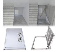 Trampilla de suelo sótano Cubierta Piso Puerta de sótano oculta de alta resistencia, cubierta de acero inoxidable, trampilla de acceso al suelo empotrada(Black,20x20" (51x51cm))