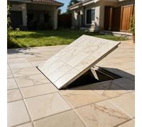 Trampilla de suelo sótano Escotilla De Piso Al Ras, Resistente, Con Apertura De Espacio De Acceso Extraíble, Cubierta De Escotilla De Almacenamiento Mantenimiento Oculta Abridor(20x20in)